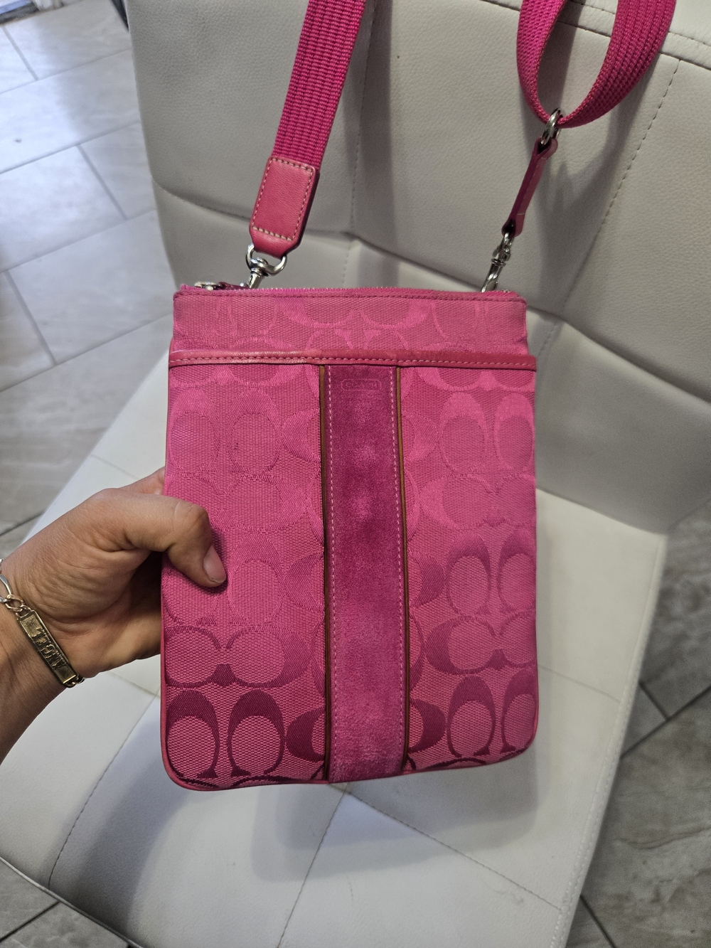 Coach Pink Signature Small Crossbody Shoulder Bag - Picture 2 of 8